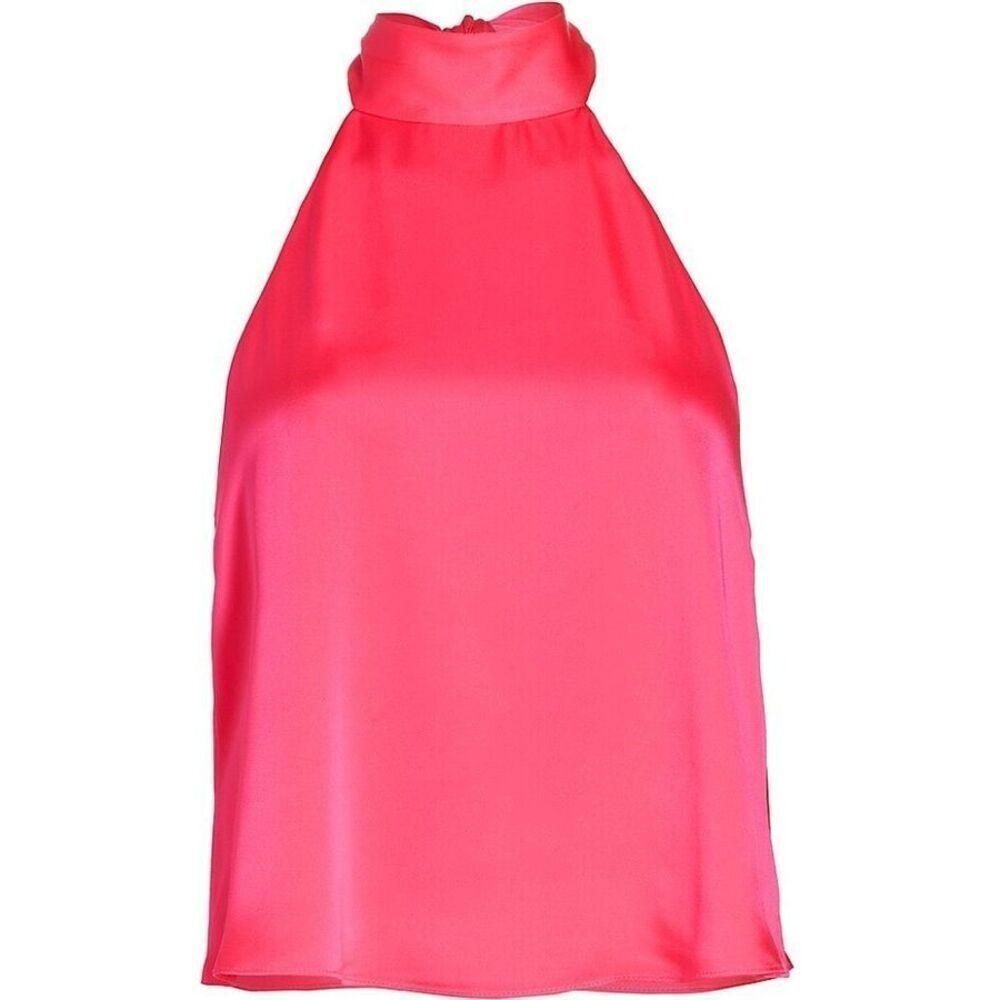 Favorite Daughter Take a Bow Pink Peacock Satin Halter Size Large
